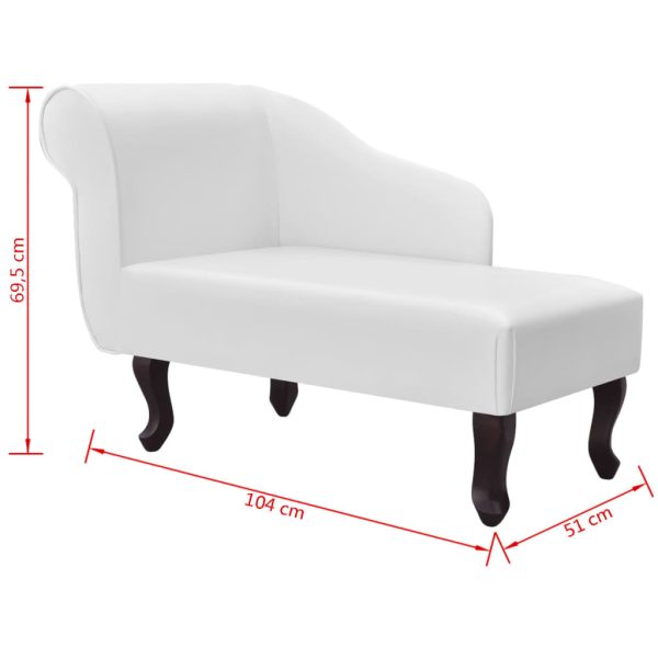 Chaise longue couro artificial branco - Image 6