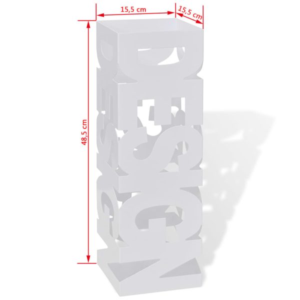Suporte guarda-chuvas/de armazenamento quadrado branco aço 48,5 cm - Image 5
