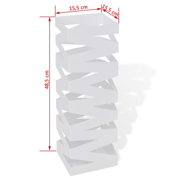 Suporte guarda-chuvas/de armazenamento quadrado branco aço 48,5 cm - Image 5