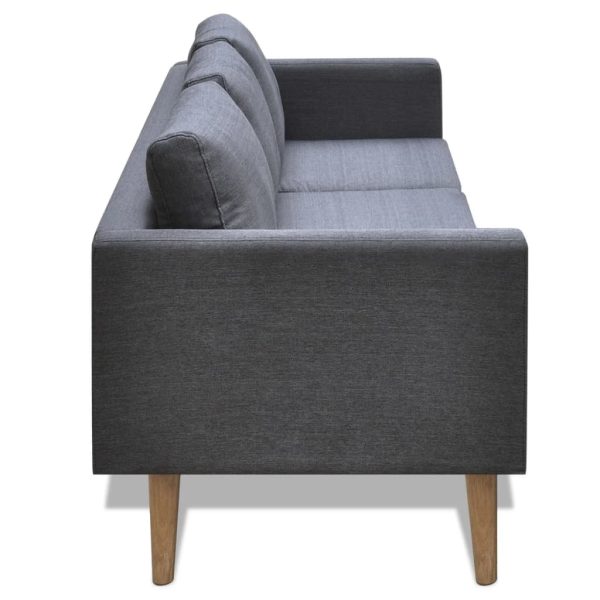 Conjunto de sofás de 2 lugares e 3 lugares tecido cinza escuro - Image 8