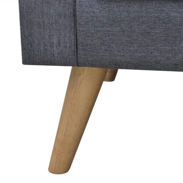 Conjunto de sofás de 2 lugares e 3 lugares tecido cinza escuro - Image 9