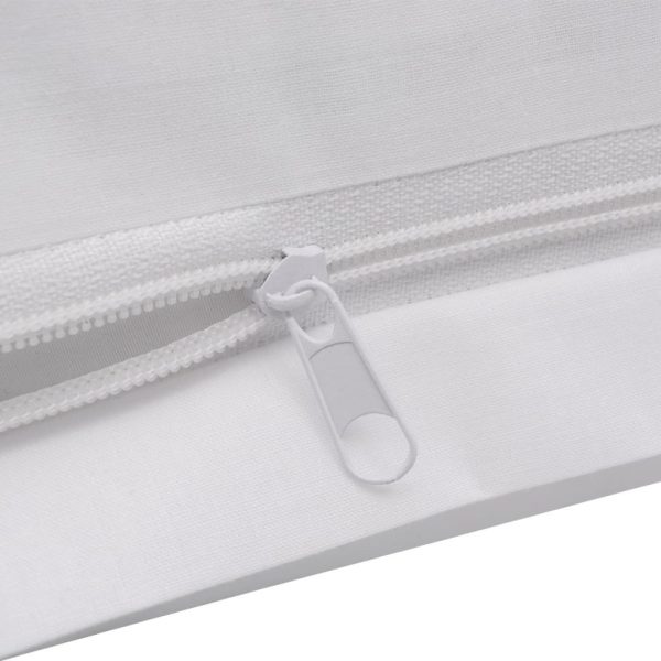vidaXL Conjunto capa edredão algodão 155x200/80x80 cm branco - Image 4