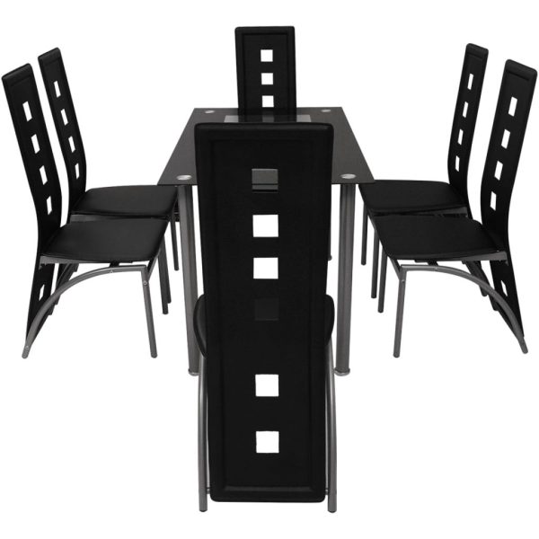 Conjunto jantar, 7 pcs, preto - Image 2
