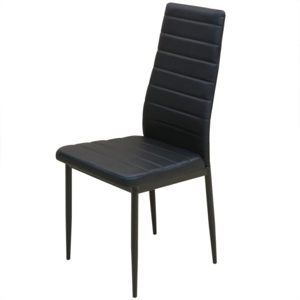 Conjunto 5 pcs de mesa de jantar e cadeiras preto - Image 3