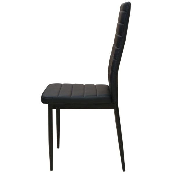 Conjunto 5 pcs de mesa de jantar e cadeiras preto - Image 5