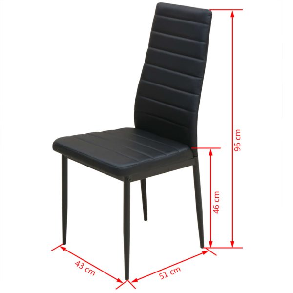 Conjunto 5 pcs de mesa de jantar e cadeiras preto - Image 8
