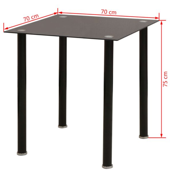 Conjunto 5 pcs de mesa de jantar e cadeiras preto - Image 9