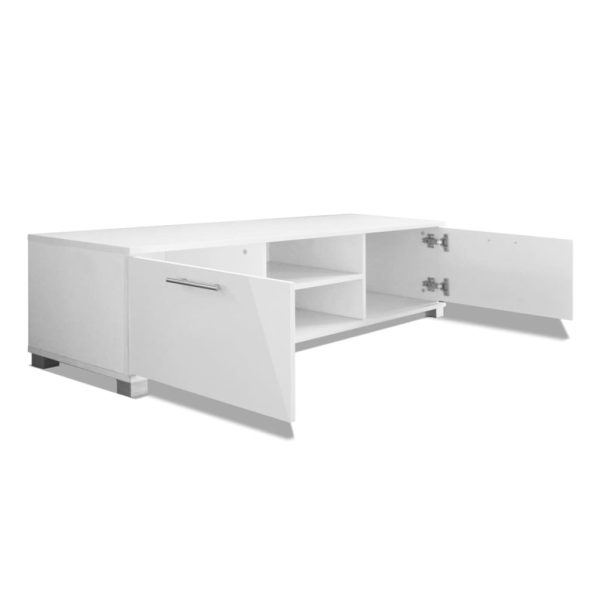 Móvel de TV 120x40,5x35 cm branco brilhante - Image 4