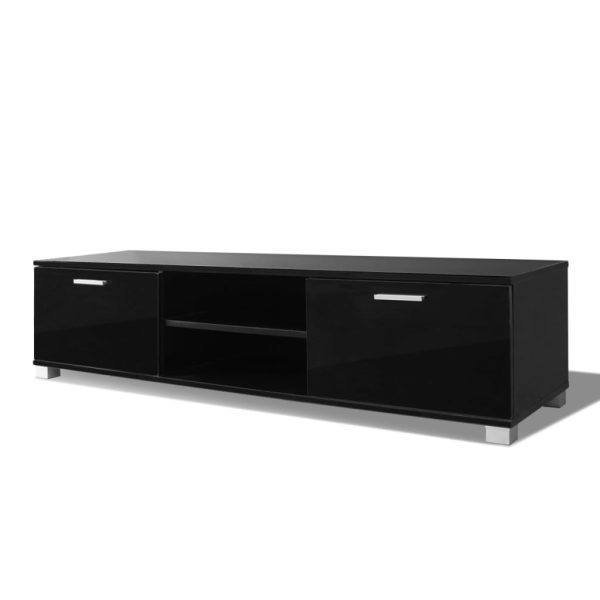Móvel de TV 140x40,5x35 cm preto brilhante - Image 2