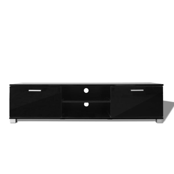 Móvel de TV 140x40,5x35 cm preto brilhante - Image 3