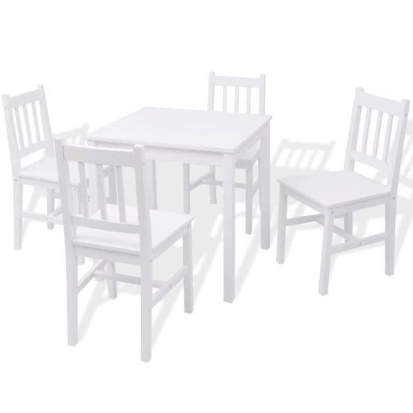 Conjunto de jantar de 5 peças em pinho branco - Image 2