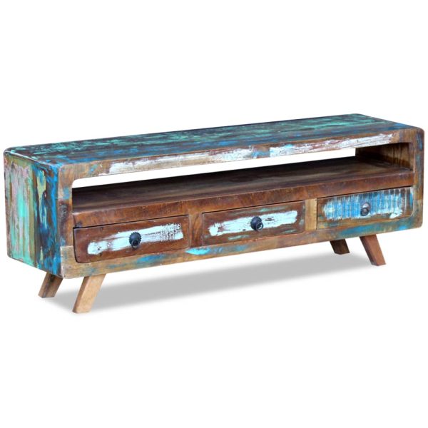 Móvel de TV com 3 gavetas, madeira reciclada sólida - Image 2