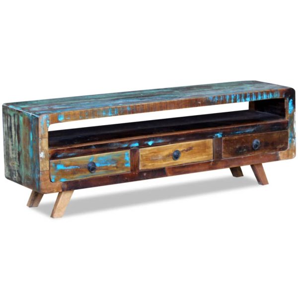 Móvel de TV com 3 gavetas, madeira reciclada sólida - Image 3