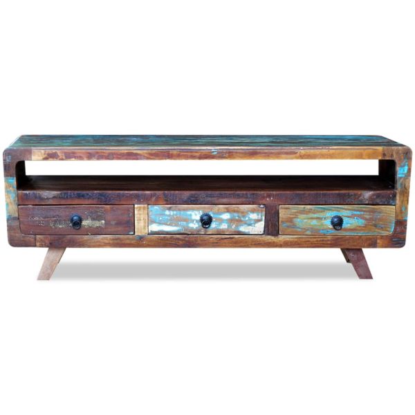 Móvel de TV com 3 gavetas, madeira reciclada sólida - Image 6