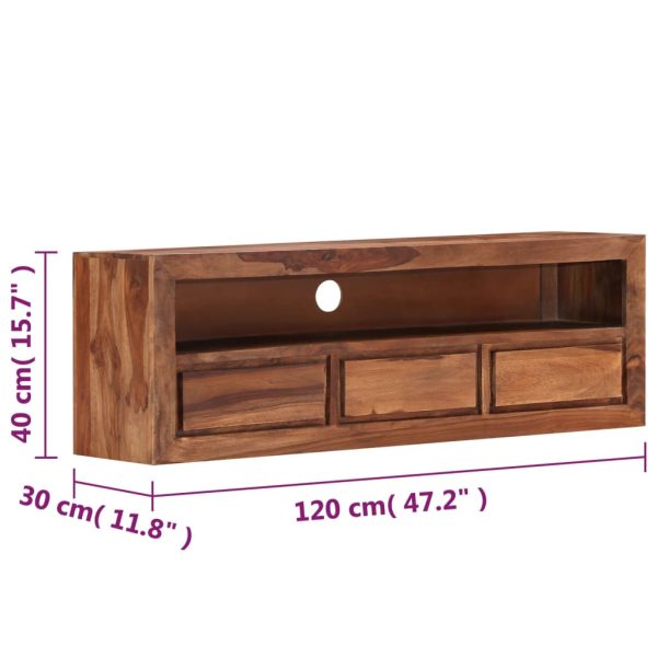 Móvel de TV 120x30x40 cm madeira sheesham maciça - Image 10