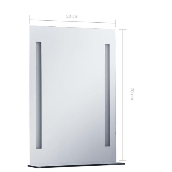 Espelho de parede LED c/ prateleira para casa de banho 50x70 cm - Image 8