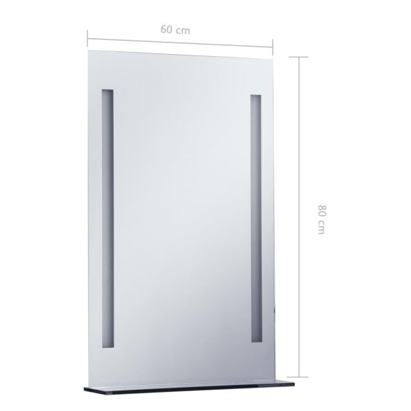 Espelho de parede LED c/ prateleira para casa de banho 60x80 cm - Image 8