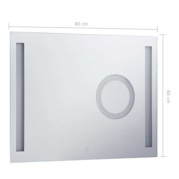Espelho de parede LED c/ sensor tátil casa de banho 80x60 cm - Image 8