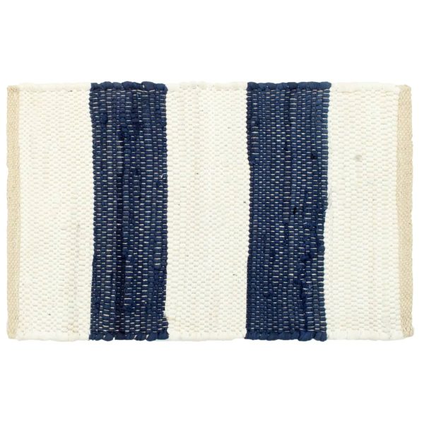 Individual de mesa 6 pcs chindi riscas 30x45 cm azul e branco - Image 2