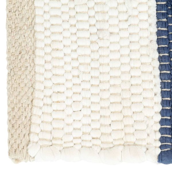 Individual de mesa 6 pcs chindi riscas 30x45 cm azul e branco - Image 3