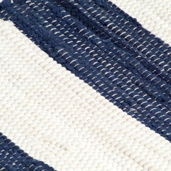 Individual de mesa 6 pcs chindi riscas 30x45 cm azul e branco - Image 5