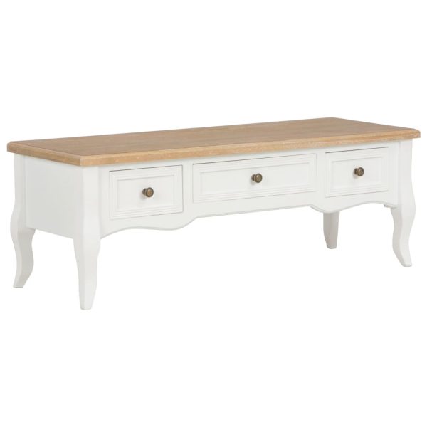 Móvel de TV 100x35x35 cm madeira branco