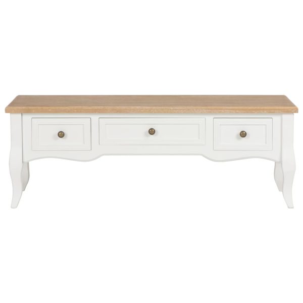 Móvel de TV 100x35x35 cm madeira branco - Image 2