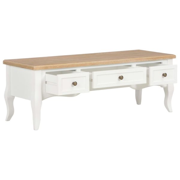 Móvel de TV 100x35x35 cm madeira branco - Image 4