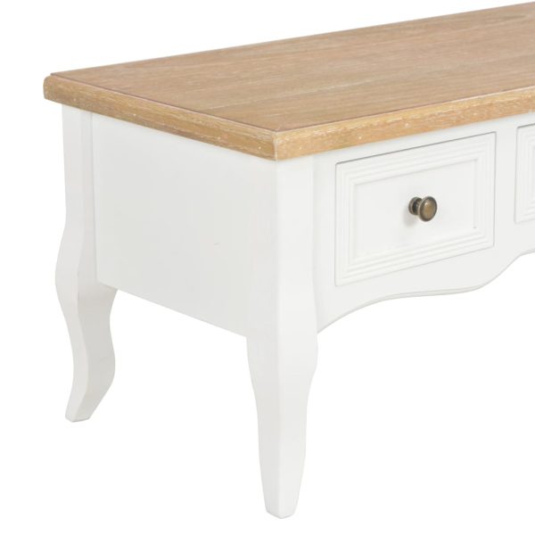 Móvel de TV 100x35x35 cm madeira branco - Image 7