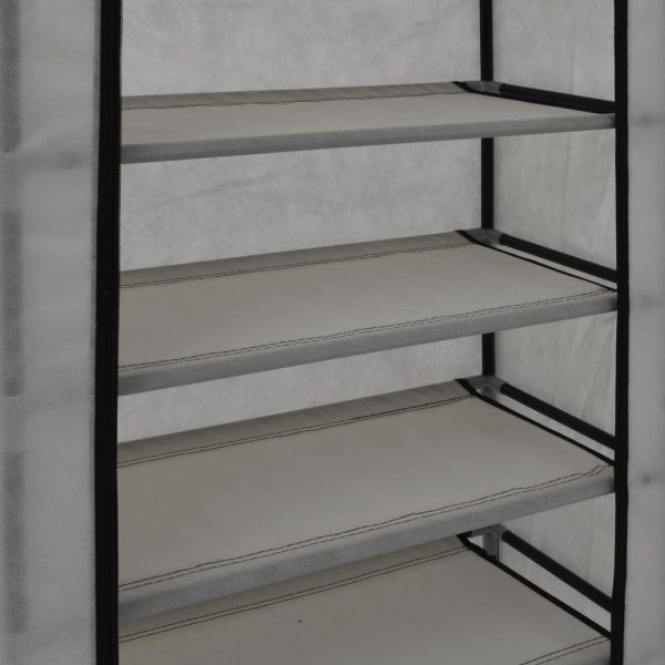 Sapateira com cobertura 58x28x106 cm tecido cinzento - Image 7
