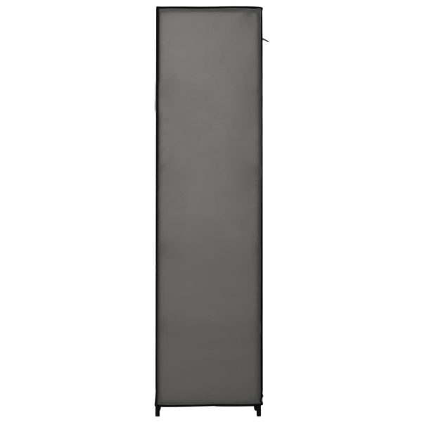 Roupeiro c/ compartimentos e varões 150x45x176 cm tecido cinza - Image 6