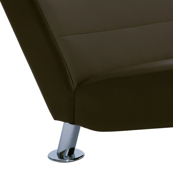 Chaise lounge com almofada couro artificial castanho - Image 7