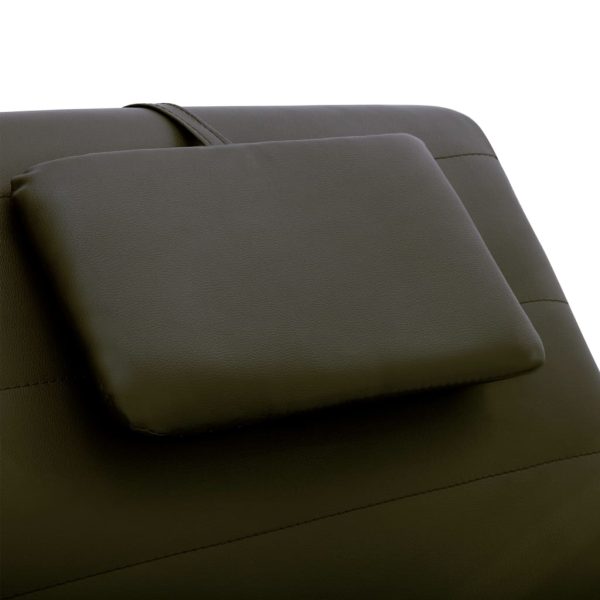 Chaise lounge com almofada couro artificial castanho - Image 8