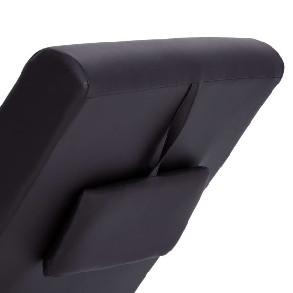 Chaise longue de massagem c/ almofada couro artificial castanho - Image 6