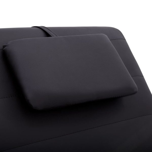 Chaise longue de massagem c/ almofada couro artificial castanho - Image 8