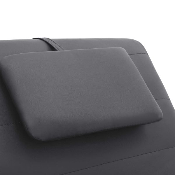 Chaise longue de massagem c/ almofada couro artificial cinzento - Image 8