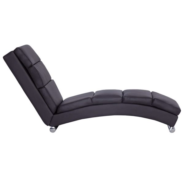 Chaise longue couro artificial castanho - Image 3