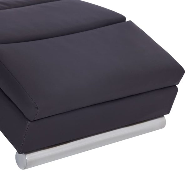 Chaise longue couro artificial castanho - Image 6