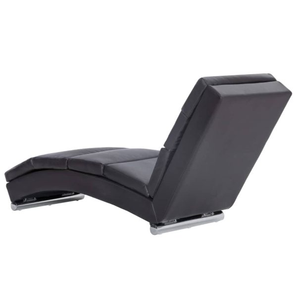 Chaise longue couro artificial cinzento - Image 4