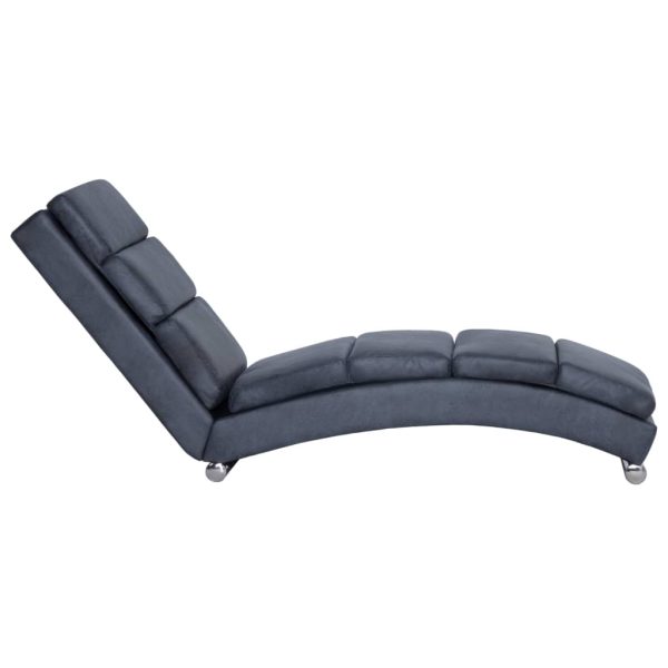 Chaise longue camurça artificial cinzento - Image 3