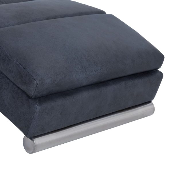 Chaise longue camurça artificial cinzento - Image 6