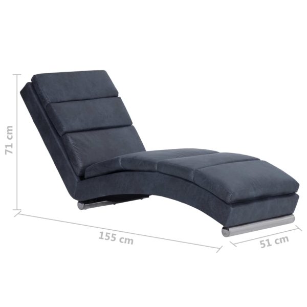 Chaise longue camurça artificial cinzento - Image 8