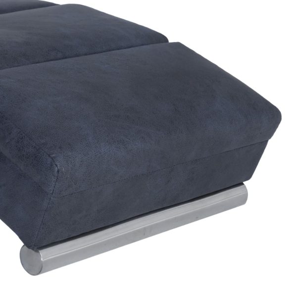 Chaise longue de massagens camurça artificial cinzento - Image 6