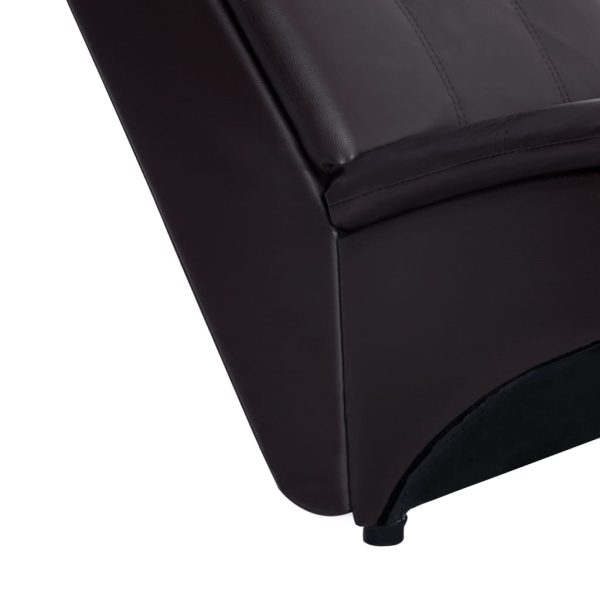 Chaise longue com almofada couro artificial castanho - Image 7