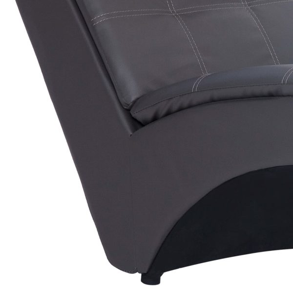 Chaise longue com almofada couro artificial cinzento - Image 7