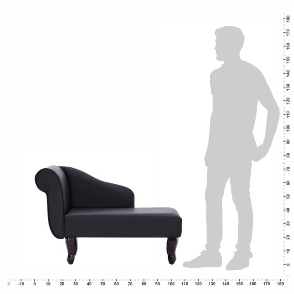 Chaise longue couro artificial preto - Image 9