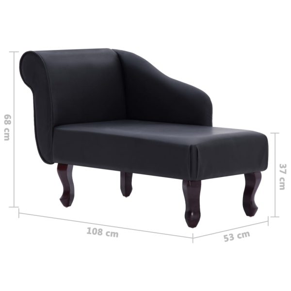 Chaise longue couro artificial preto - Image 10