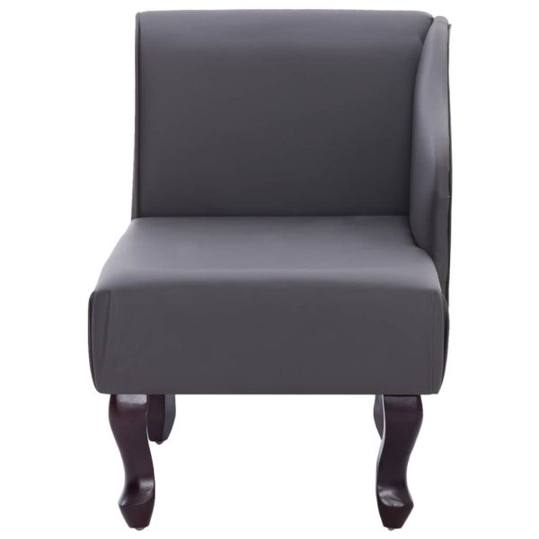 Chaise longue couro artificial cinzento - Image 4