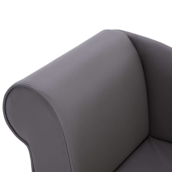 Chaise longue couro artificial cinzento - Image 5