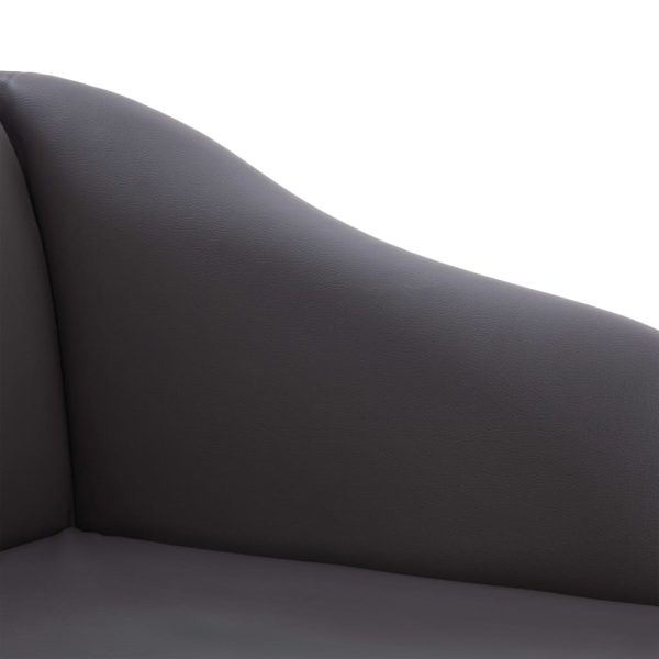 Chaise longue couro artificial cinzento - Image 6